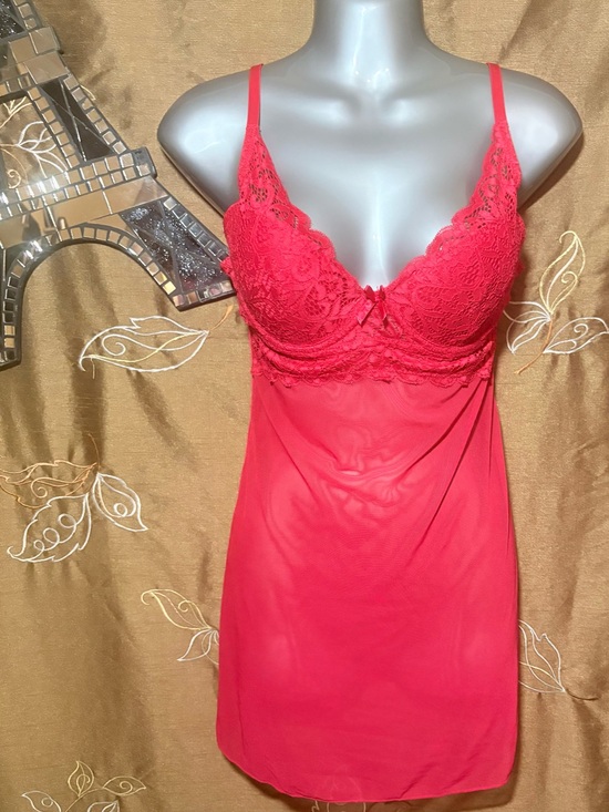 Marilyn Monroe Other - Marilyn Monroe Red Lace Babydoll Nightgown Push-Up Sleepwear Size M